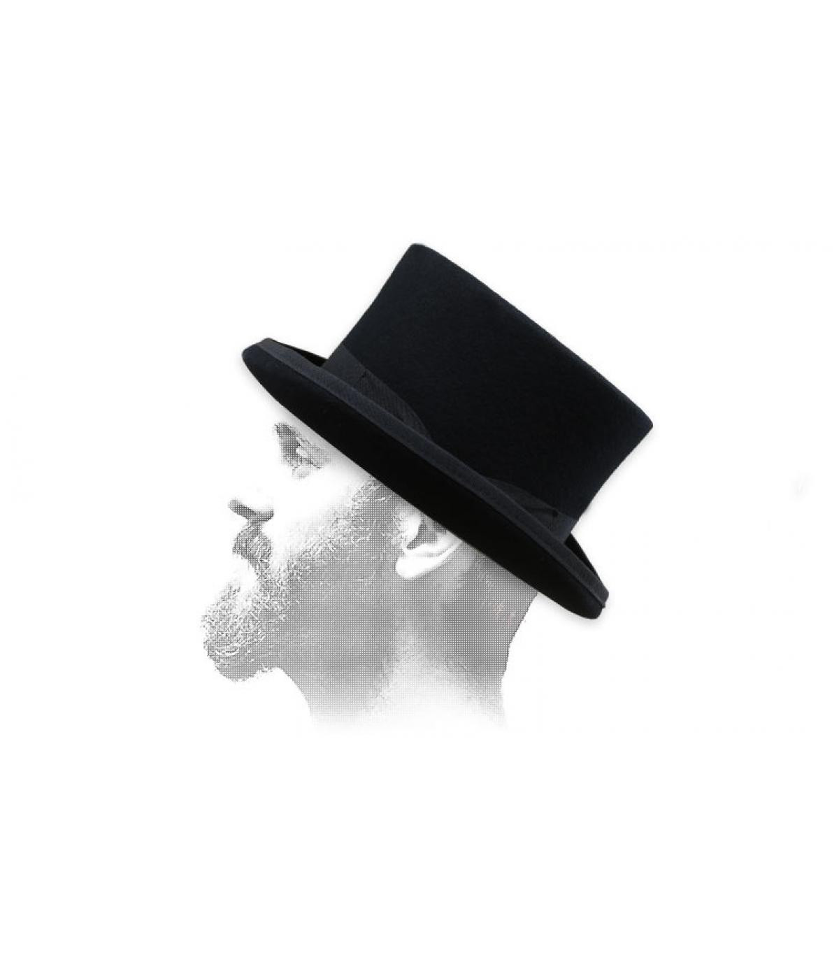 chapeau haut de forme noir Aristide noir chapeau haut de forme noir Aristide noir
